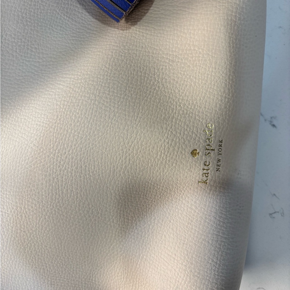Kate Spade Cream and Blue Crossbody Bag with Tassel - Picture 8 of 8